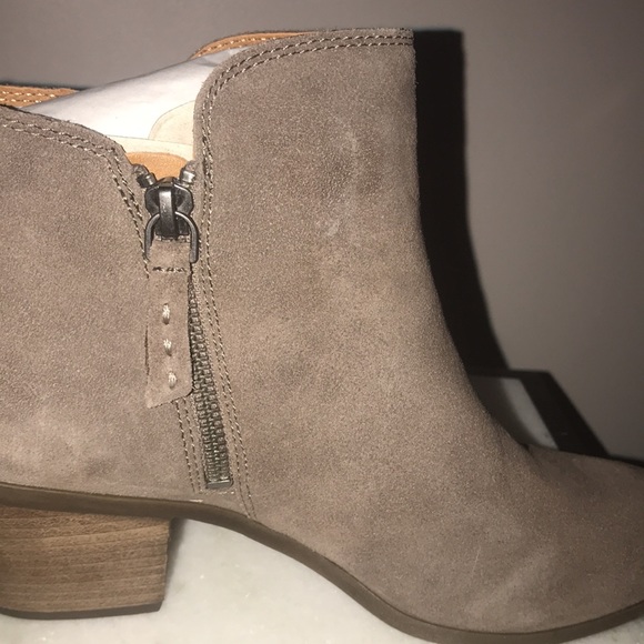 Frye Judith zip bootie taupe 9.5 new leather suede - Picture 2 of 5